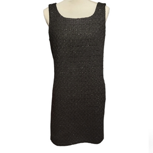 DKNYC black shimmer sleeveless‎ sheath dress size 12